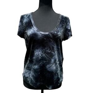 American Eagle Black/gray Whimsygoth Velvet Festival Grunge Fairy Top Large